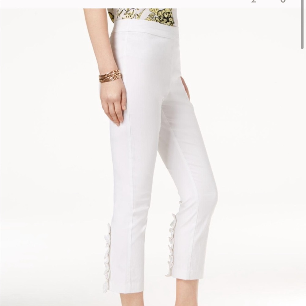 NWT INC capri pants with ruffles